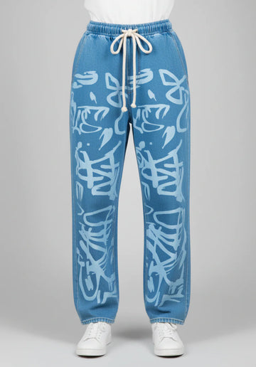 Printed Baggy Style Denim Jeans