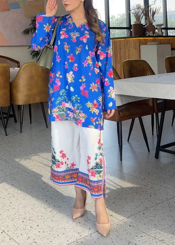 Stitched 2 Piece Printed Shirt and Printed Trouser